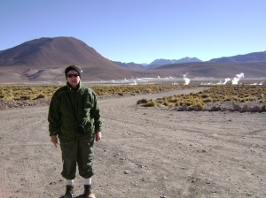 Eu a 5 mil metros de altura, geisers Del Tatio, Chile. 2009